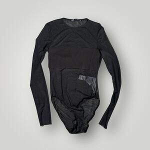 Zara Black Long Sleeve Bodysuit sz XS